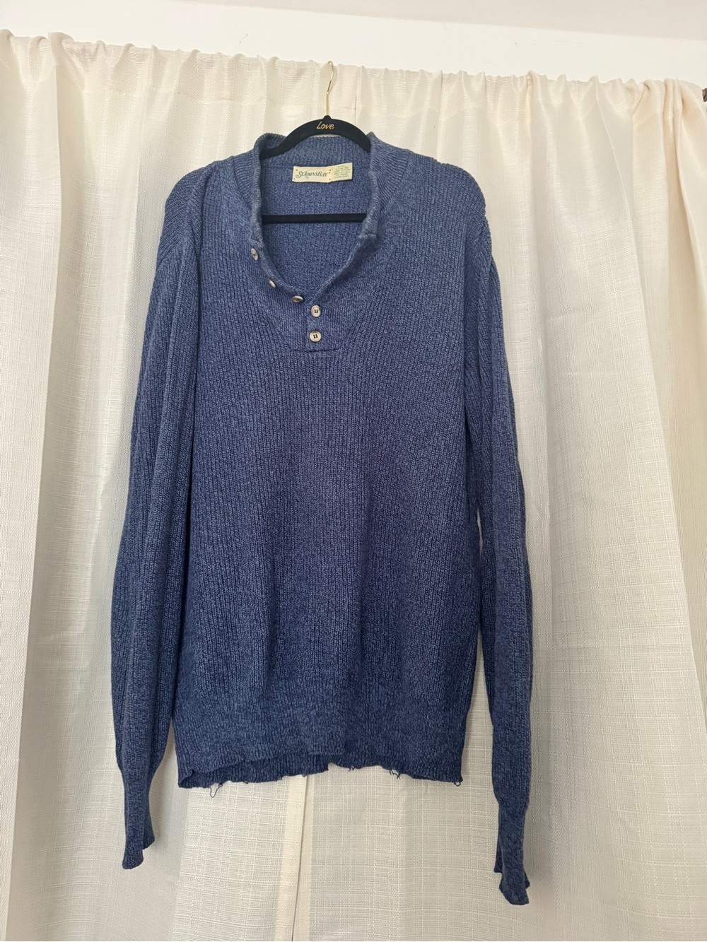 St. John’s Bay Blue Button-Neck Pullover Sweater